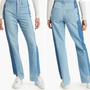 Good American Good Boy two tone two length jeans sz 8/29